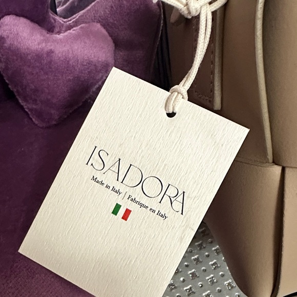 Isadora Tan Italian Leather Woven Shoulder Bag - Picture 2 of 5